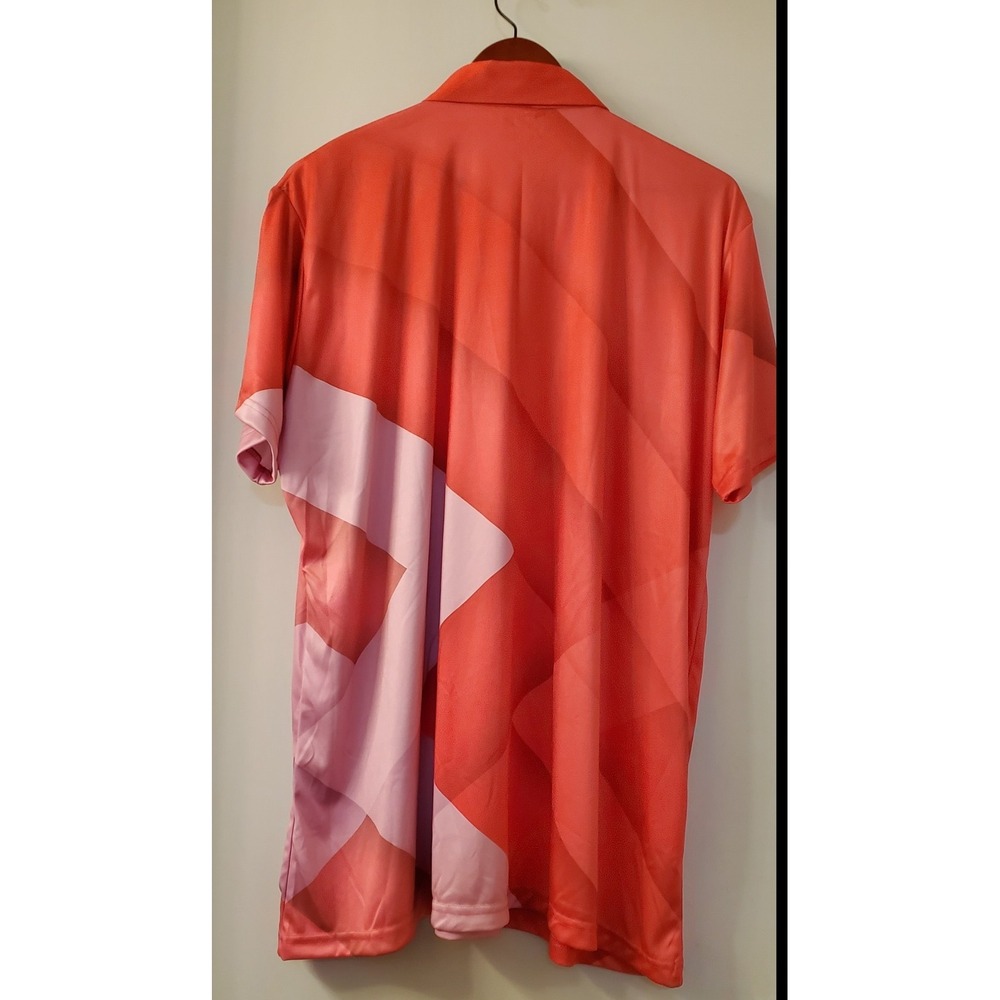 PLG Play Loud Golf Polo Shirt 3XL Poly Color Block Grqphic Pink/Violet/Berry - Picture 4 of 8